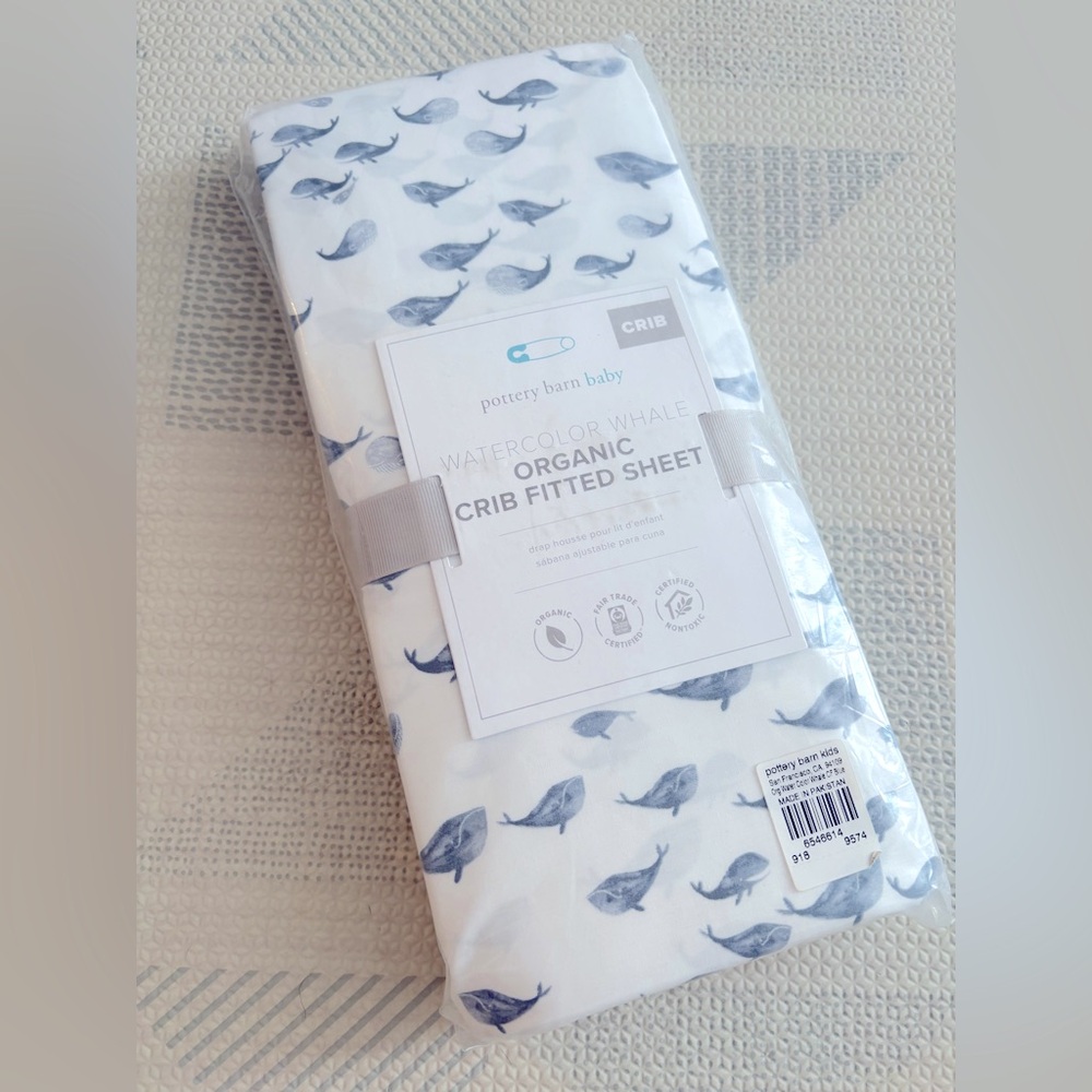 Pottery Barn Kids Jack Whale Organic Crib Fitted Sheet